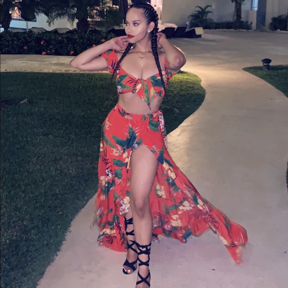 Floral skirt set